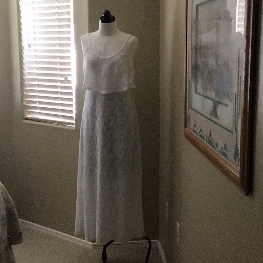 GNW White Lace-Trimmed Dress